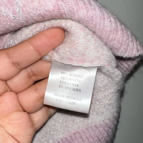 Lovers & Friends CASEY LUREX ARGYLE SWEATER sz S#H2 - Picture 5 of 6